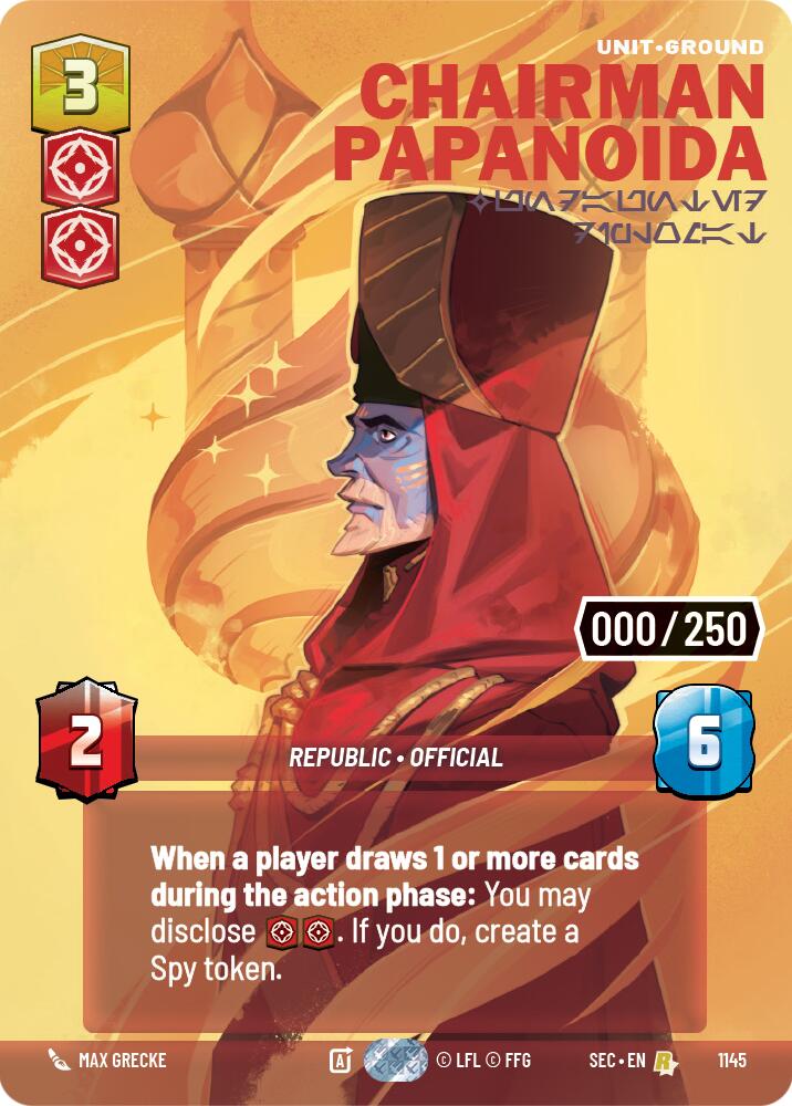Chairman Papanoida - Undaunted Diplomat (Serialized) (1145) (1145) [Secrets of Power] | Exor Games New Glasgow