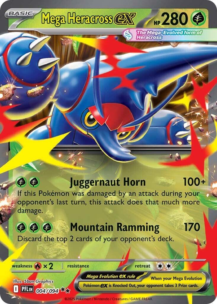 Mega Heracross ex (004/094) [Mega Evolution: Phantasmal Flames] | Exor Games New Glasgow