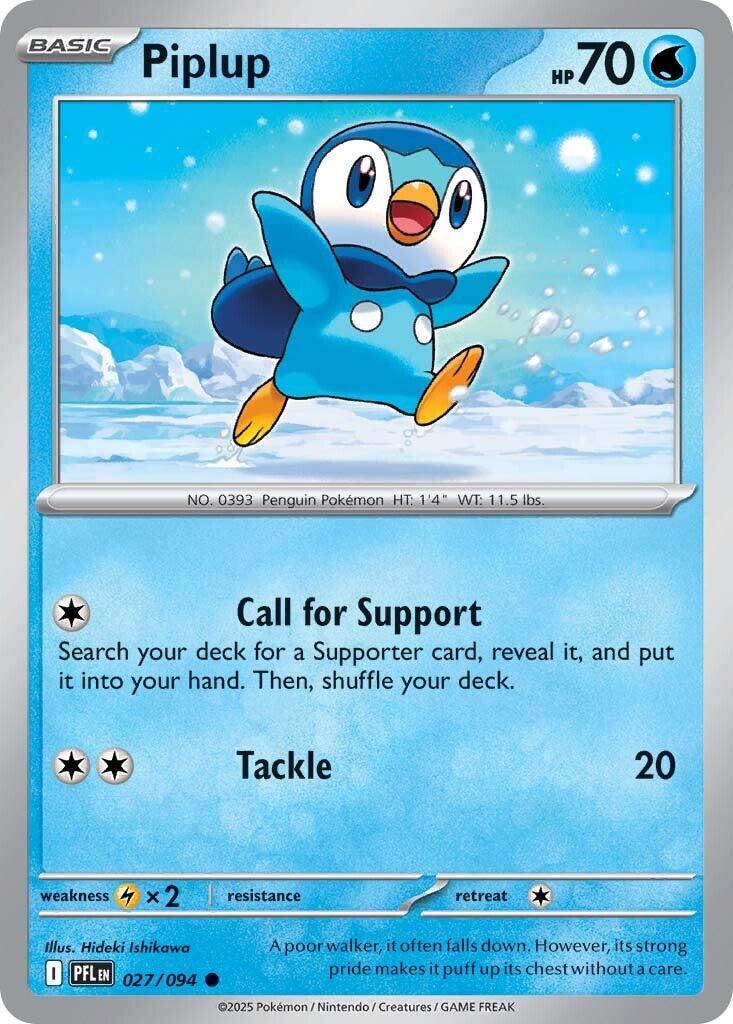 Piplup (027/094) [Mega Evolution: Phantasmal Flames] | Exor Games New Glasgow