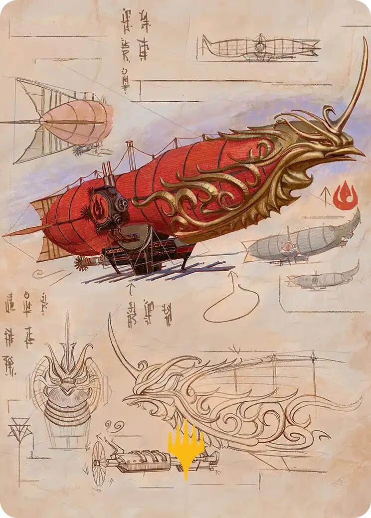Phoenix Fleet Airship Art Card (Gold-Stamped Planeswalker Symbol) [Avatar: The Last Airbender Art Series] | Exor Games New Glasgow