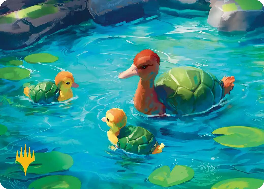 Turtle-Duck Art Card (Gold-Stamped Planeswalker Symbol) [Avatar: The Last Airbender Art Series] | Exor Games New Glasgow