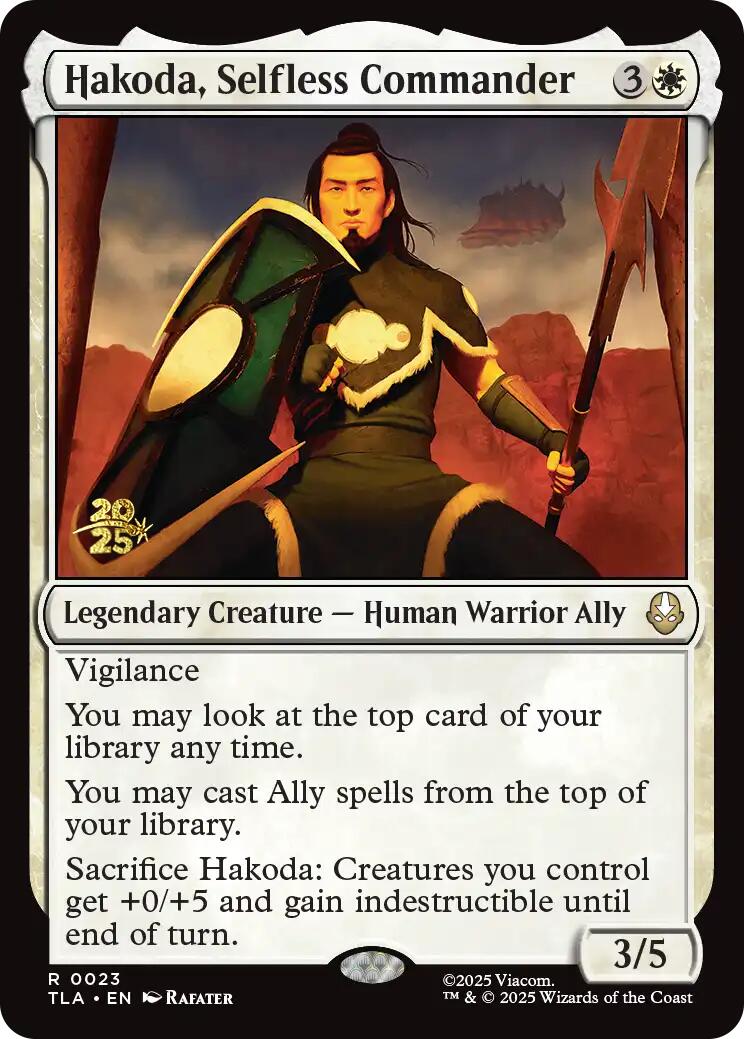 Hakoda, Selfless Commander [Avatar: The Last Airbender Prerelease Cards] | Exor Games New Glasgow