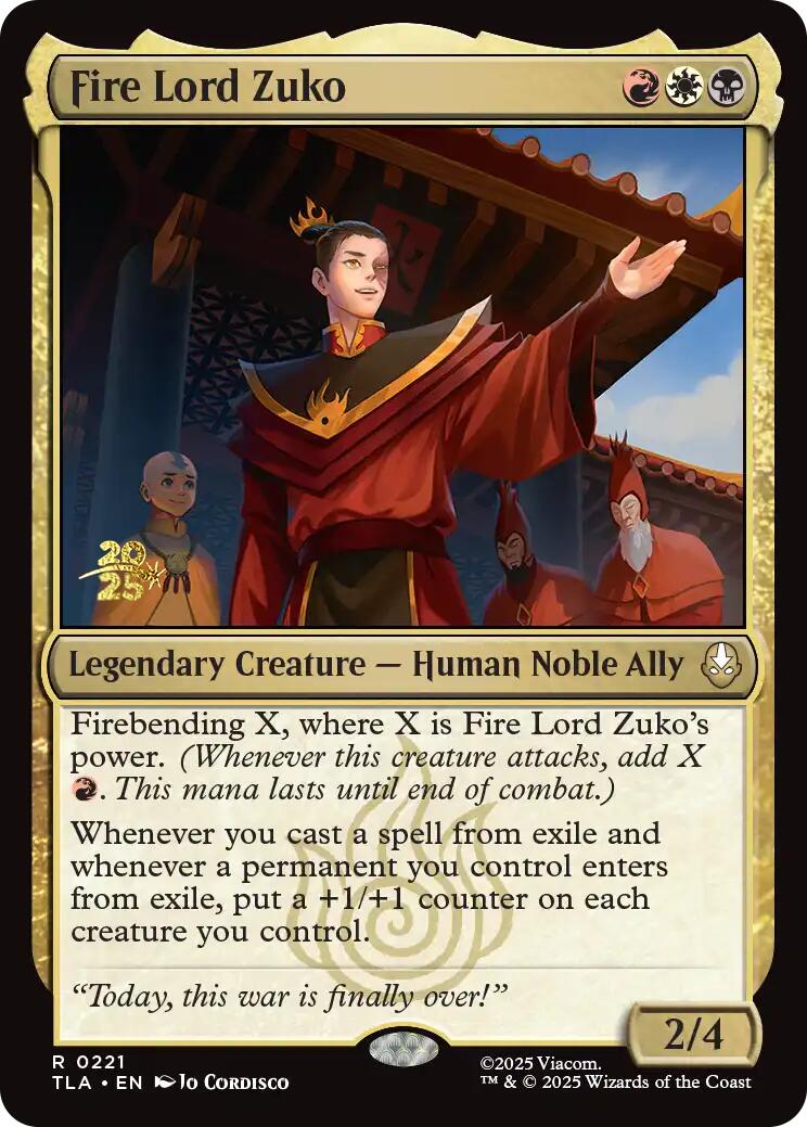 Fire Lord Zuko [Avatar: The Last Airbender Prerelease Cards] | Exor Games New Glasgow