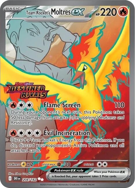 Team Rocket's Moltres ex (208/182) (Destined Rivals Stamp) [Miscellaneous Cards] | Exor Games New Glasgow