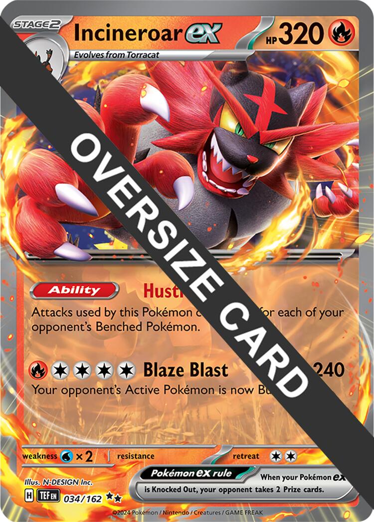 Incineroar ex (034/162) (Jumbo Card) [Scarlet & Violet: Temporal Forces] | Exor Games New Glasgow