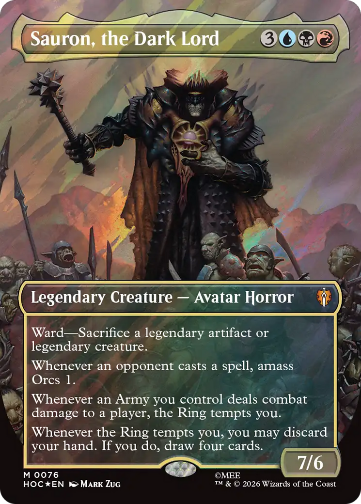 Sauron, the Dark Lord (Borderless) (Surge Foil) [The Hobbit] | Exor Games New Glasgow