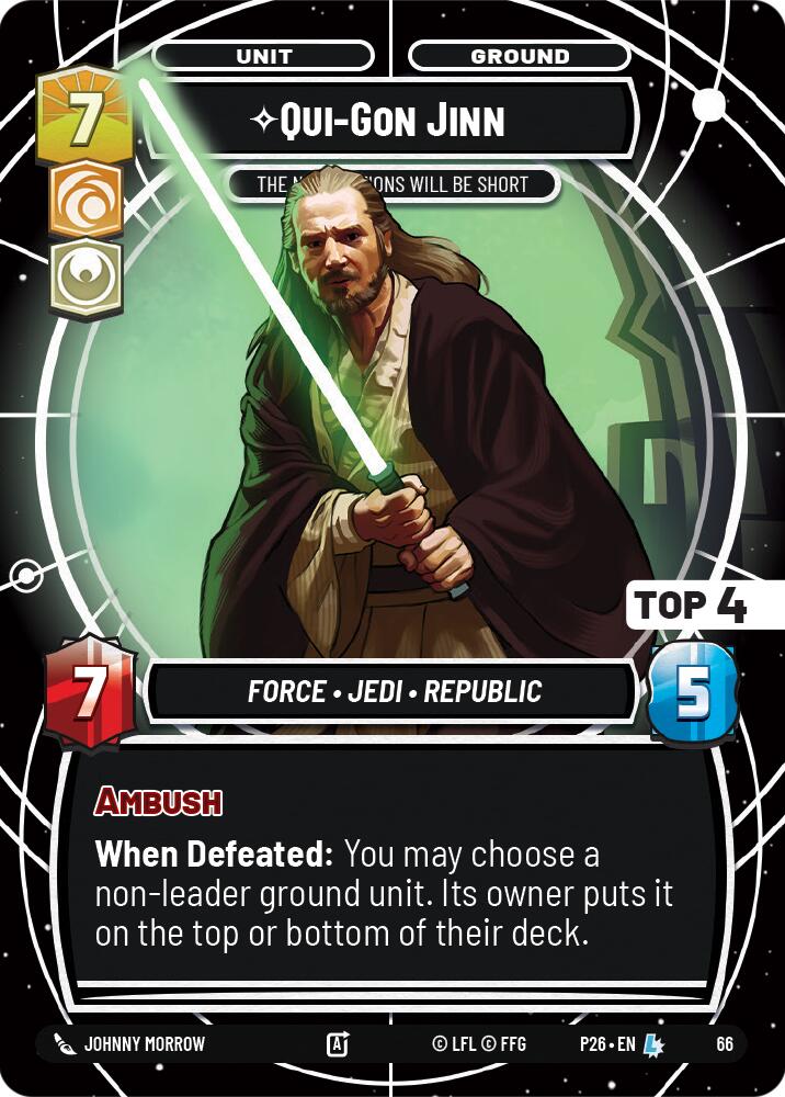 Qui-Gon Jinn - The Negotiations Will Be Short (Top 4) (66) (66) [Sector and Regional Promos: Season 1] | Exor Games New Glasgow