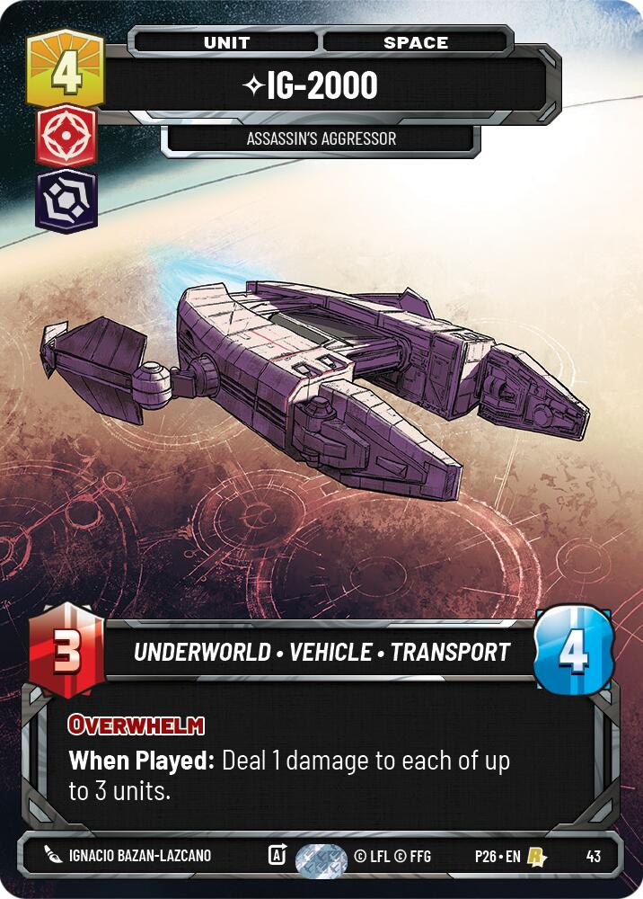 IG-2000 - Assassin's Aggressor (43) (43) [Sector and Regional Promos: Season 1] | Exor Games New Glasgow