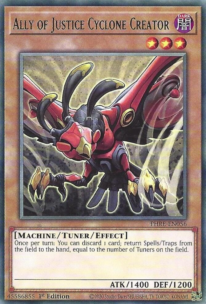 Ally of Justice Cyclone Creator [PHRE-EN056] Rare | Exor Games New Glasgow