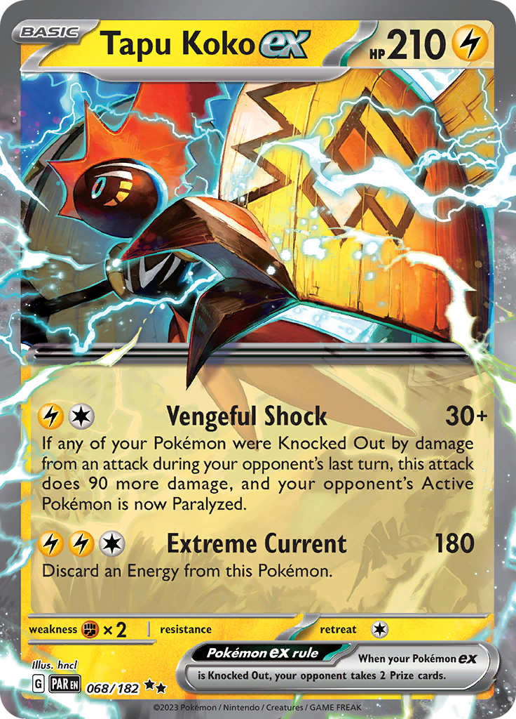 Tapu Koko ex (068/182) [Scarlet & Violet: Paradox Rift] | Exor Games New Glasgow