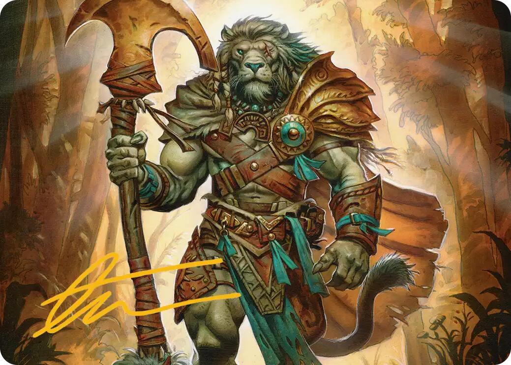Ajani, Outland Chaperone Art Card (Gold-Stamped Signature) [Lorwyn Eclipsed Art Series] | Exor Games New Glasgow