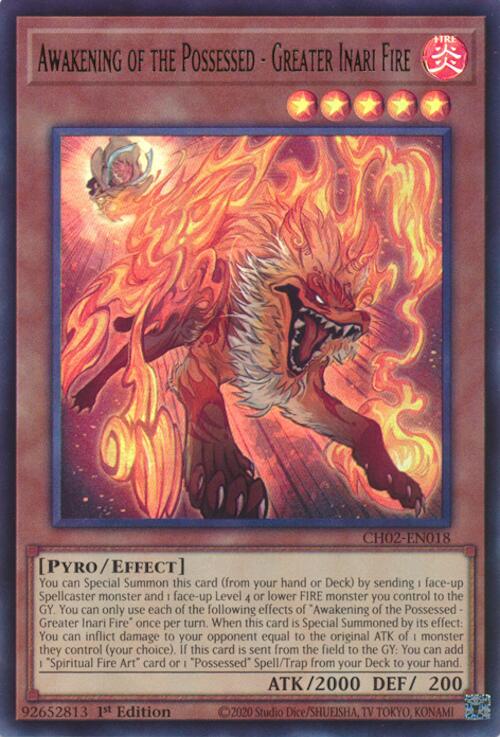 Awakening of the Possessed - Greater Inari Fire [CH02-EN018] Ultra Rare | Exor Games New Glasgow