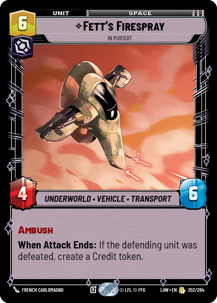 Fett's Firespray - In Pursuit (252/264) (252/264) [A Lawless Time] | Exor Games New Glasgow