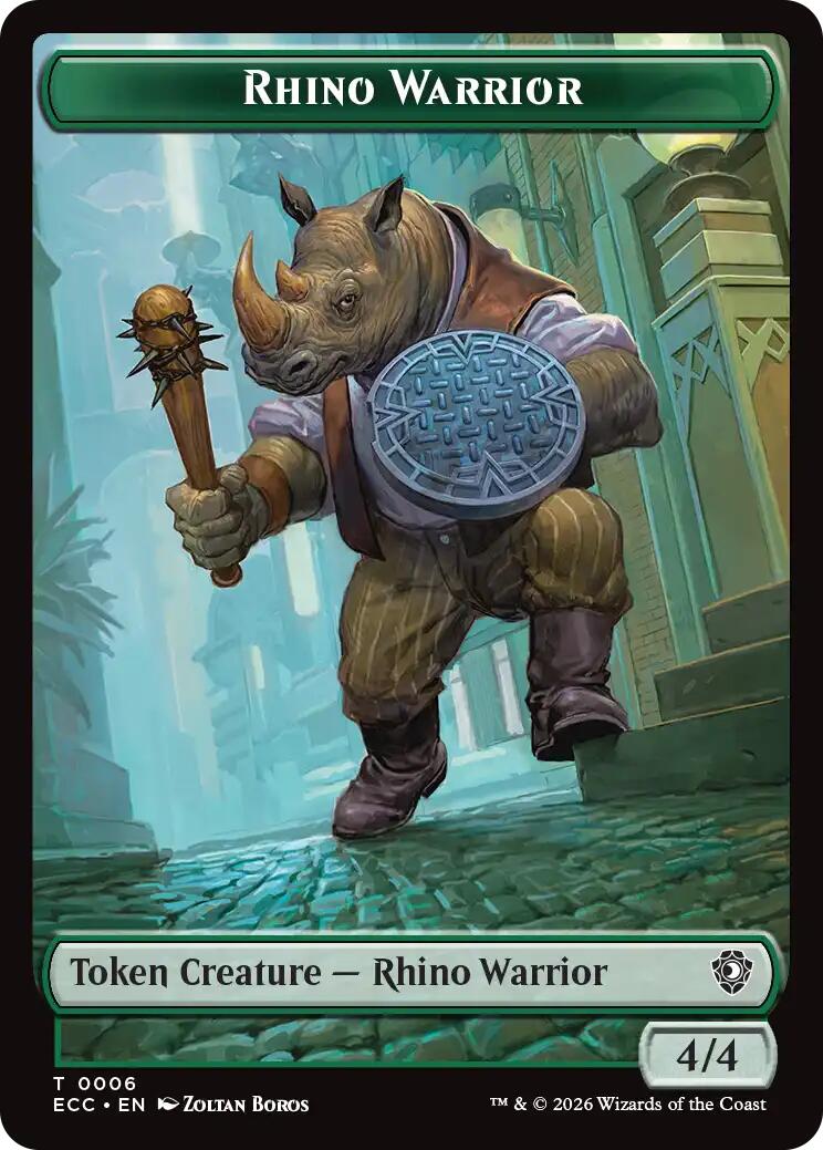 Rhino Warrior // Elemental (0010) Double-Sided Token [Lorwyn Eclipsed Tokens] | Exor Games New Glasgow