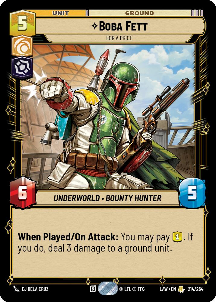 Boba Fett - For a Price (214/264) (214/264) [A Lawless Time] | Exor Games New Glasgow