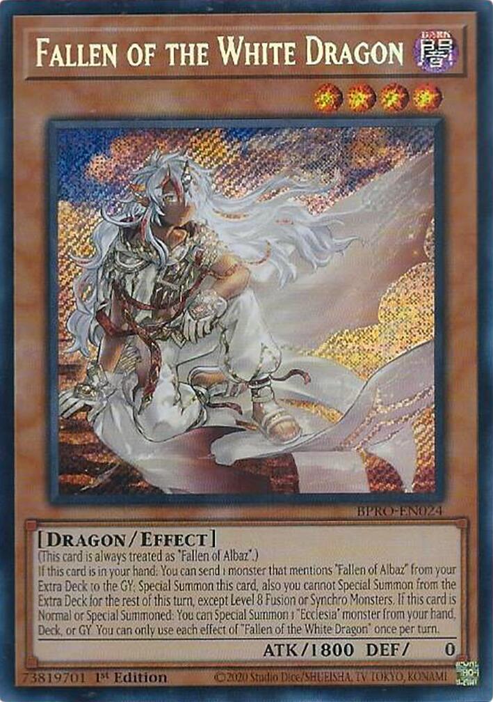 Fallen of the White Dragon [BPRO-EN024] Secret Rare | Exor Games New Glasgow