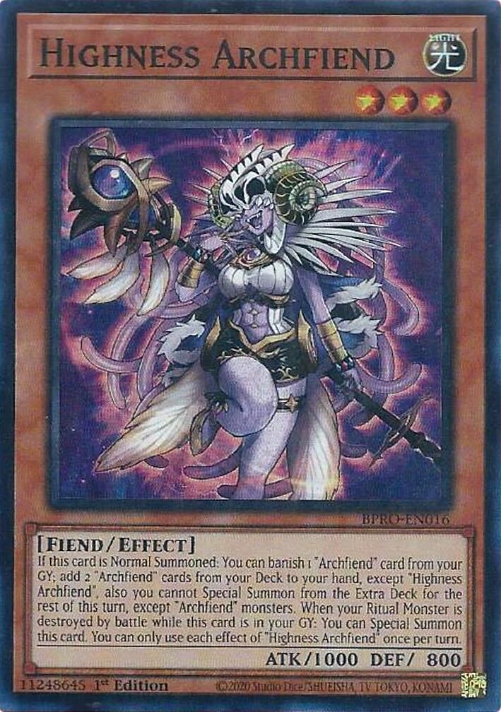 Highness Archfiend [BPRO-EN016] Super Rare | Exor Games New Glasgow