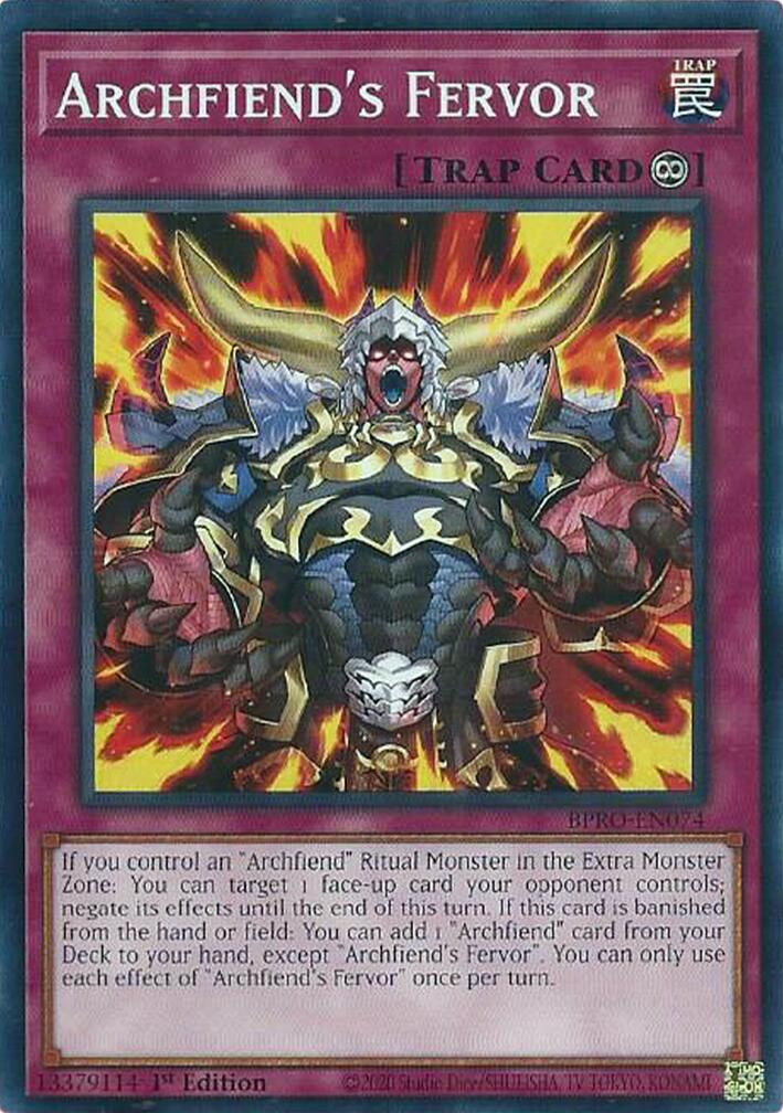 Archfiend's Fervor [BPRO-EN074] Common | Exor Games New Glasgow