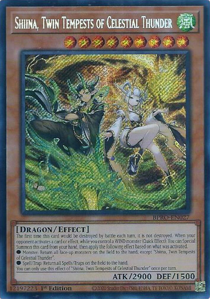 Shiina, Twin Tempests of Celestial Thunder [BPRO-EN027] Secret Rare | Exor Games New Glasgow