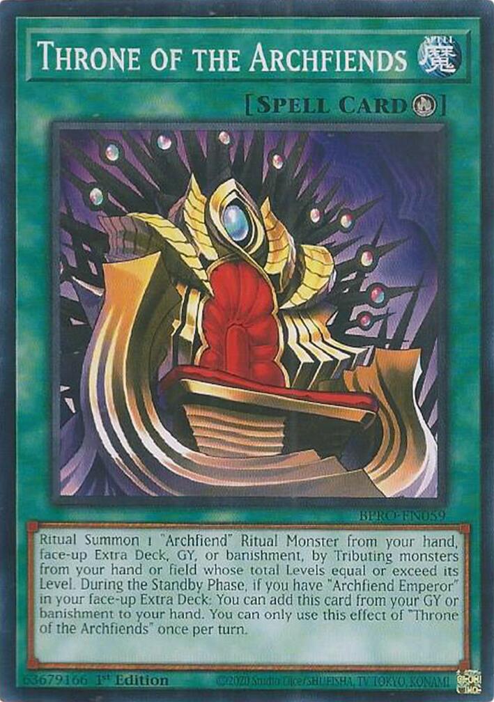 Throne of the Archfiends [BPRO-EN059] Common | Exor Games New Glasgow