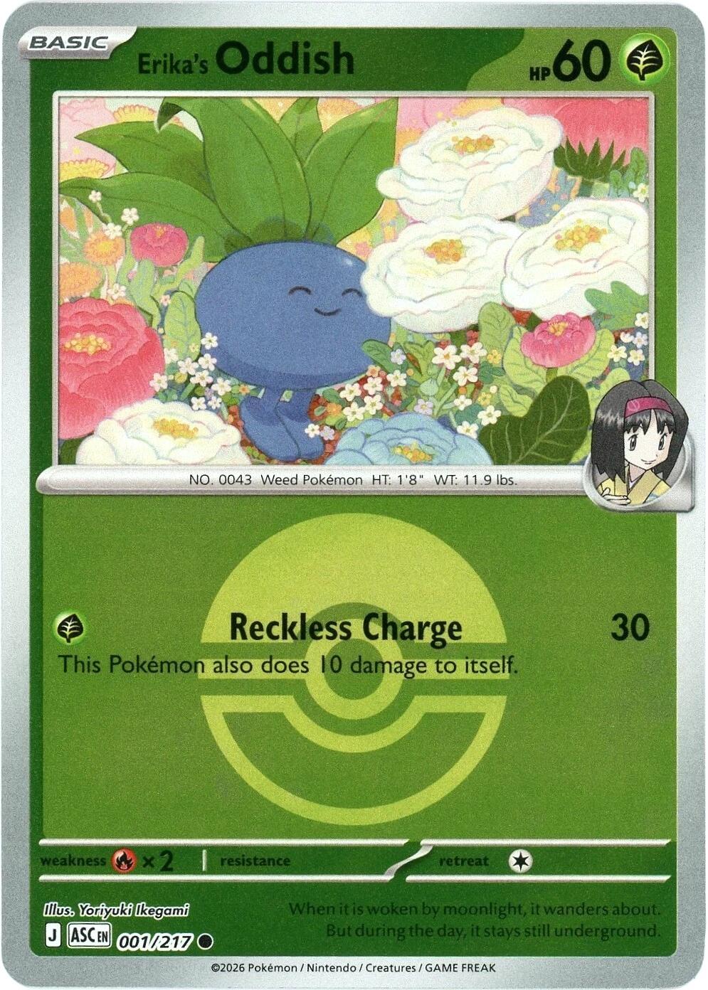 Erika's Oddish (001/217) (Poke Ball) [Mega Evolution: Ascended Heroes] | Exor Games New Glasgow