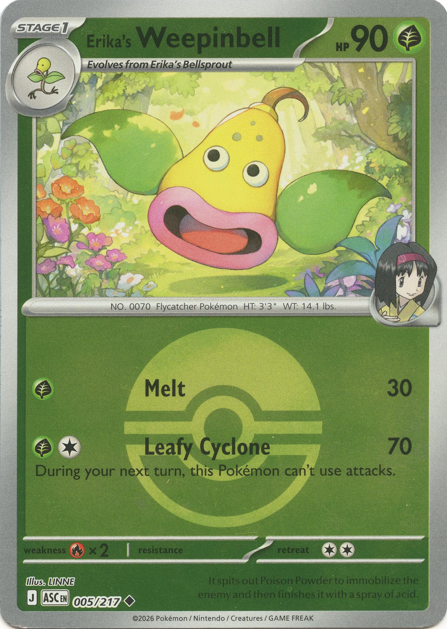 Erika's Weepinbell (005/217) (Poke Ball) [Mega Evolution: Ascended Heroes] | Exor Games New Glasgow