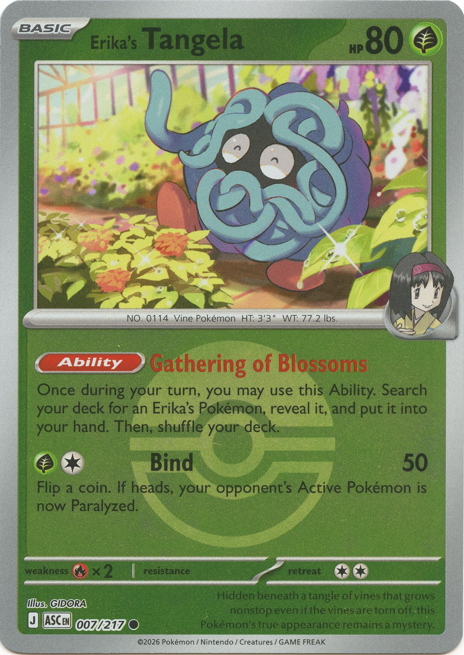 Erika's Tangela (007/217) (Poke Ball) [Mega Evolution: Ascended Heroes] | Exor Games New Glasgow