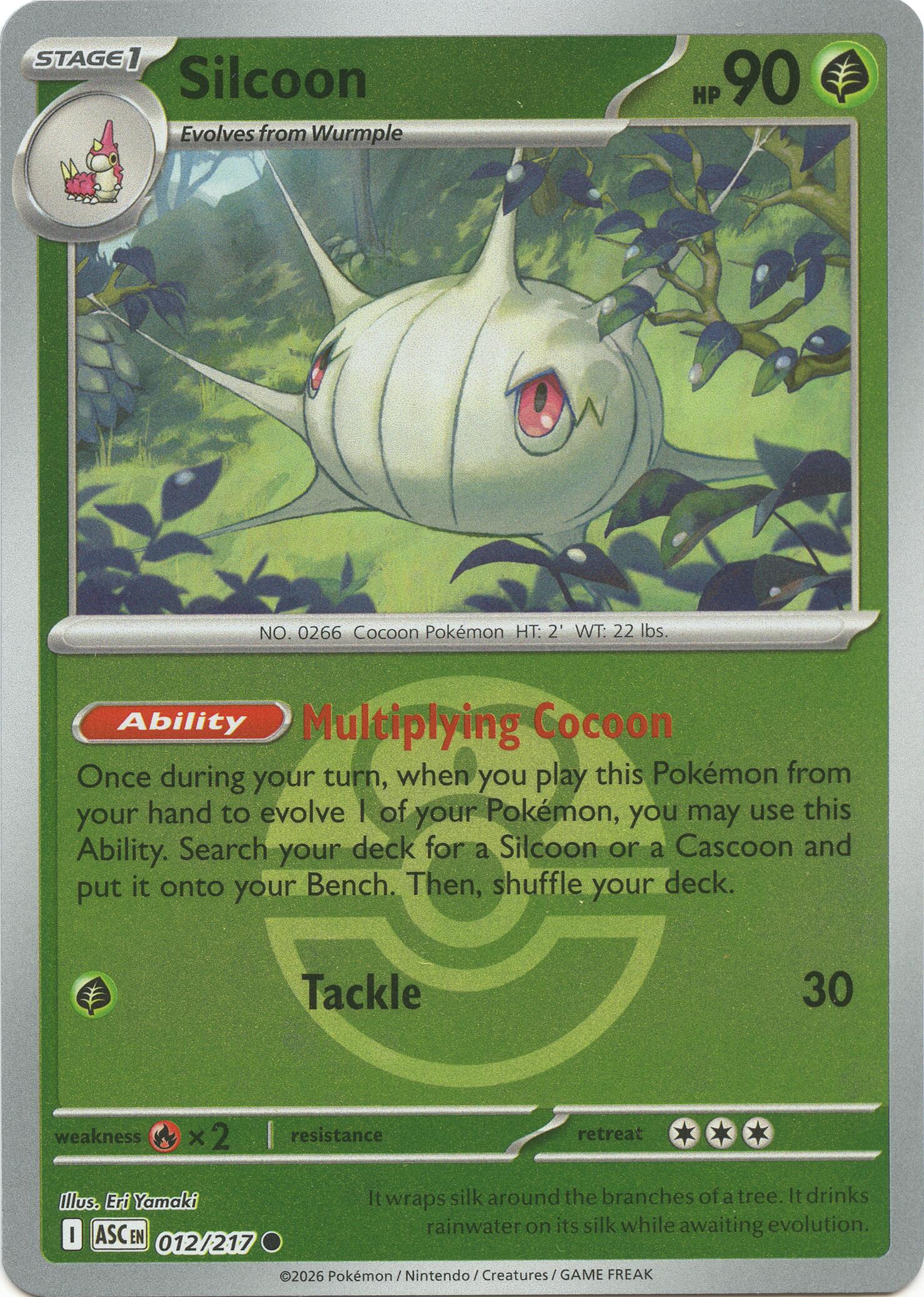 Silcoon (012/217) (Love Ball) [Mega Evolution: Ascended Heroes] | Exor Games New Glasgow