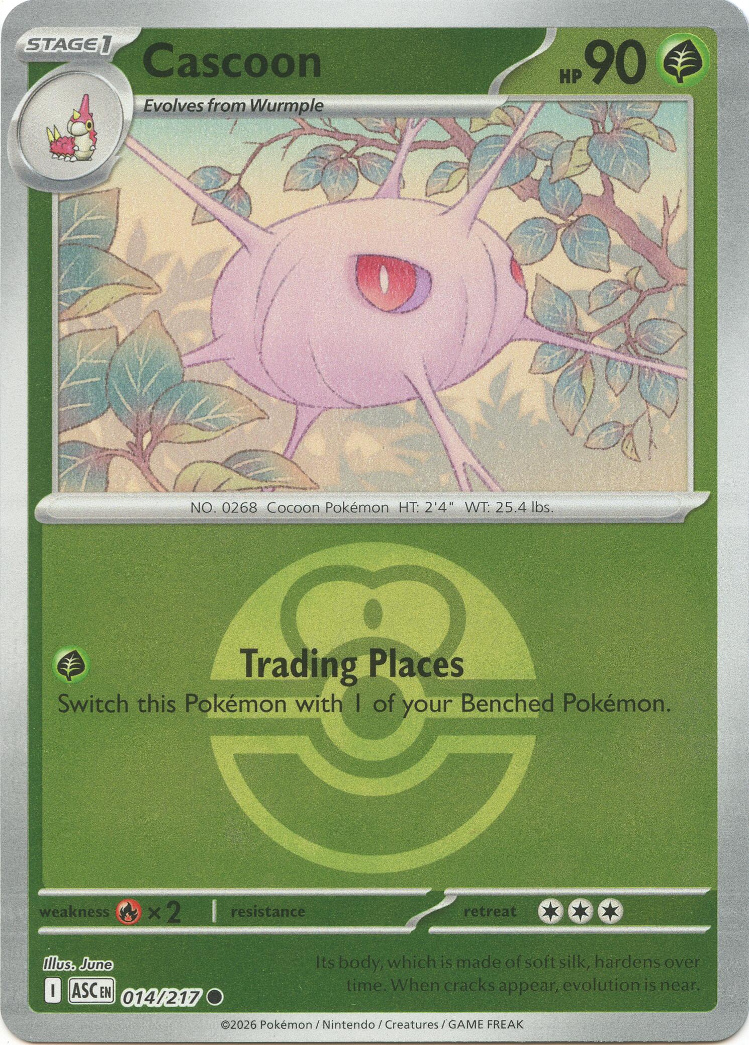 Cascoon (014/217) (Love Ball) [Mega Evolution: Ascended Heroes] | Exor Games New Glasgow