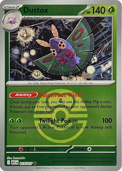 Dustox (015/217) (Love Ball) [Mega Evolution: Ascended Heroes] | Exor Games New Glasgow