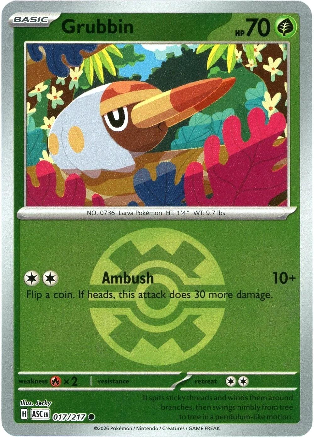 Grubbin (017/217) (Quick Ball) [Mega Evolution: Ascended Heroes] | Exor Games New Glasgow