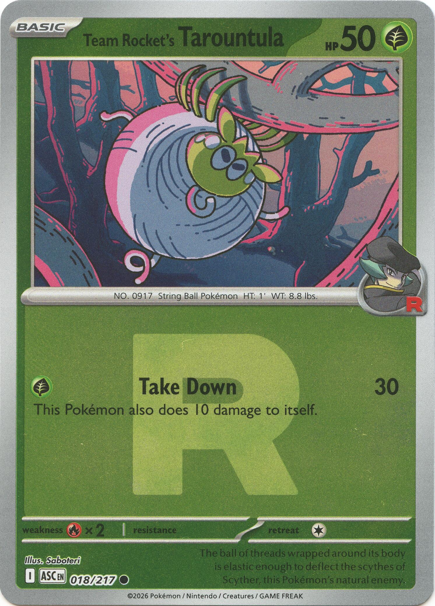 Team Rocket's Tarountula (018/217) (Team Rocket) [Mega Evolution: Ascended Heroes] | Exor Games New Glasgow
