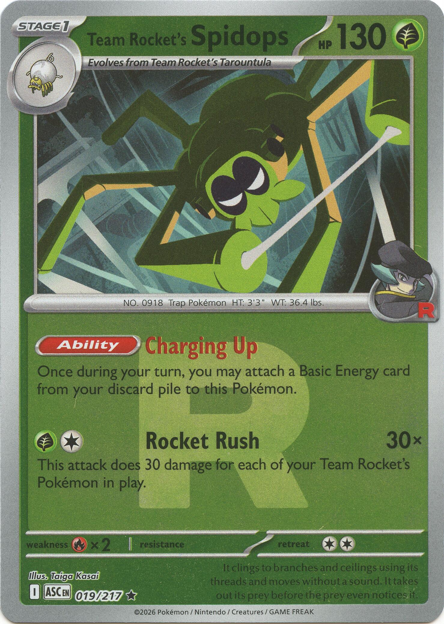 Team Rocket's Spidops (019/217) (Team Rocket) [Mega Evolution: Ascended Heroes] | Exor Games New Glasgow