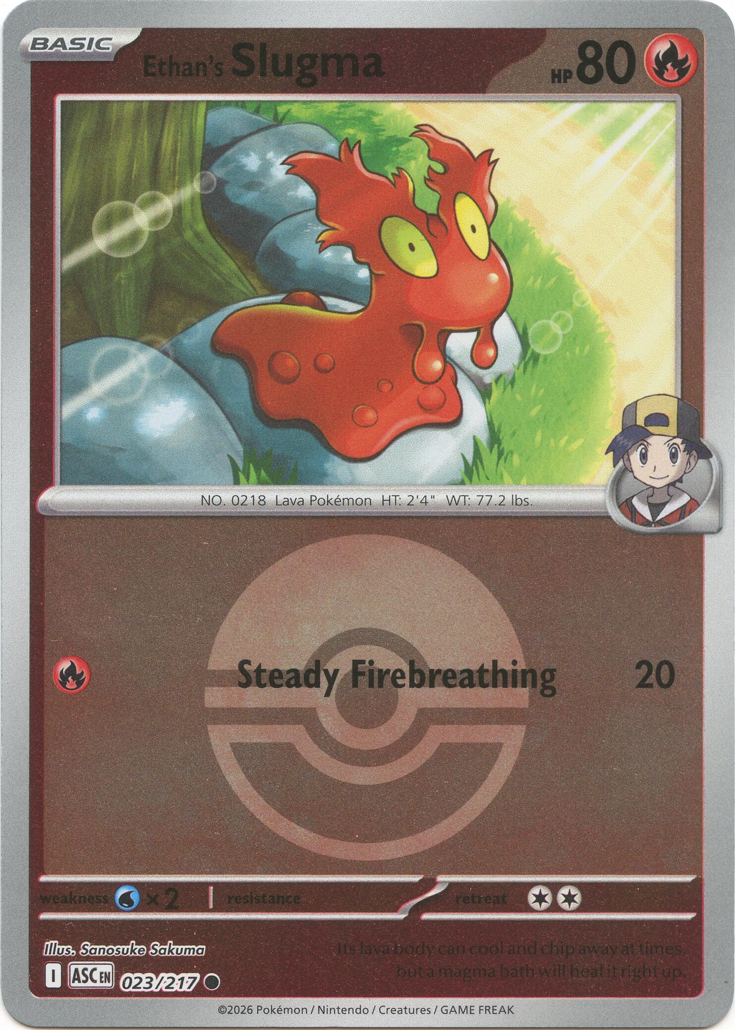Ethan's Slugma (023/217) (Poke Ball) [Mega Evolution: Ascended Heroes] | Exor Games New Glasgow