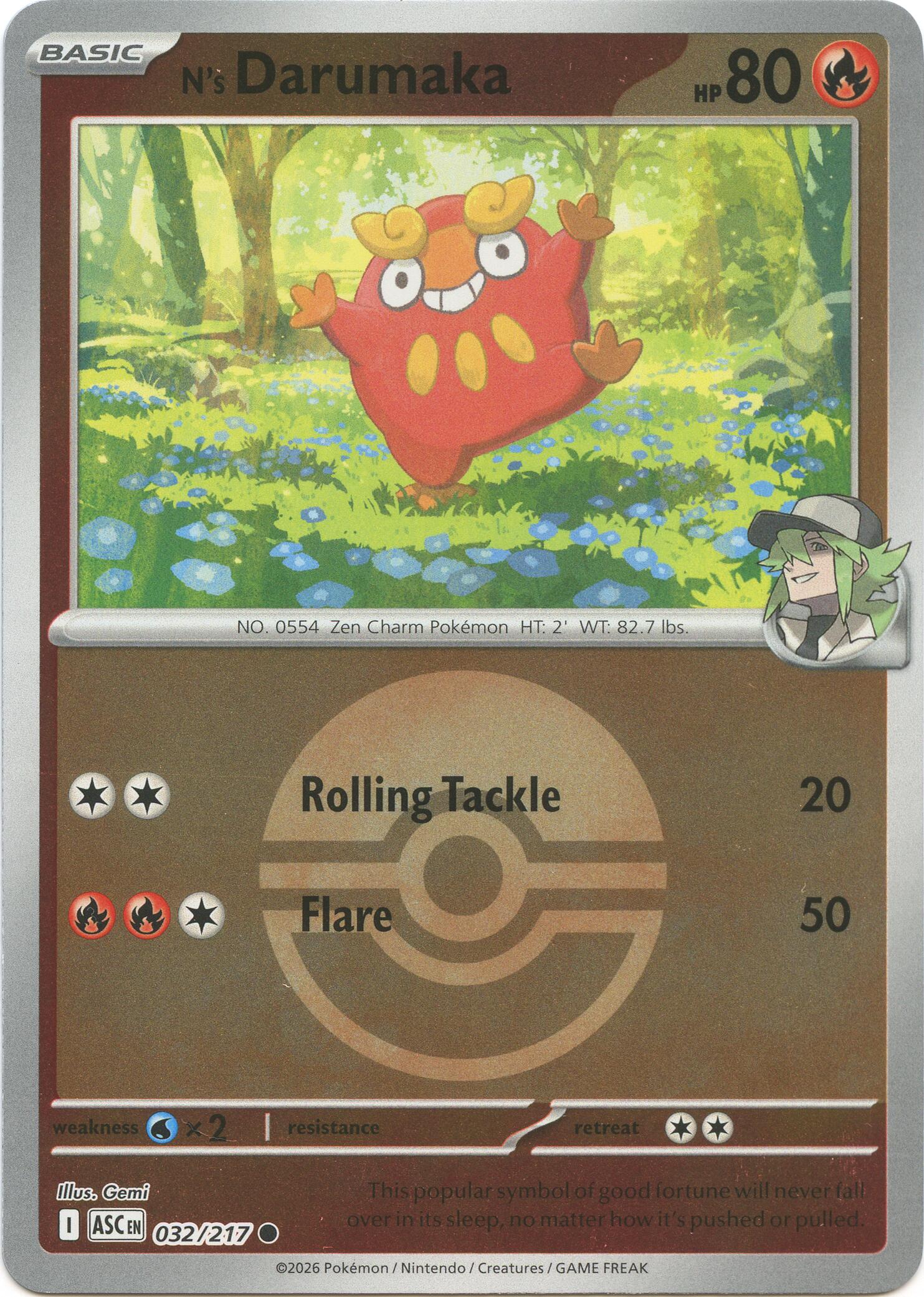 N's Darumaka (032/217) (Poke Ball) [Mega Evolution: Ascended Heroes] | Exor Games New Glasgow