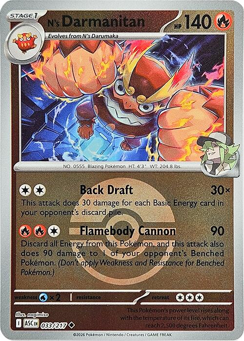 N's Darmanitan (033/217) (Poke Ball) [Mega Evolution: Ascended Heroes] | Exor Games New Glasgow