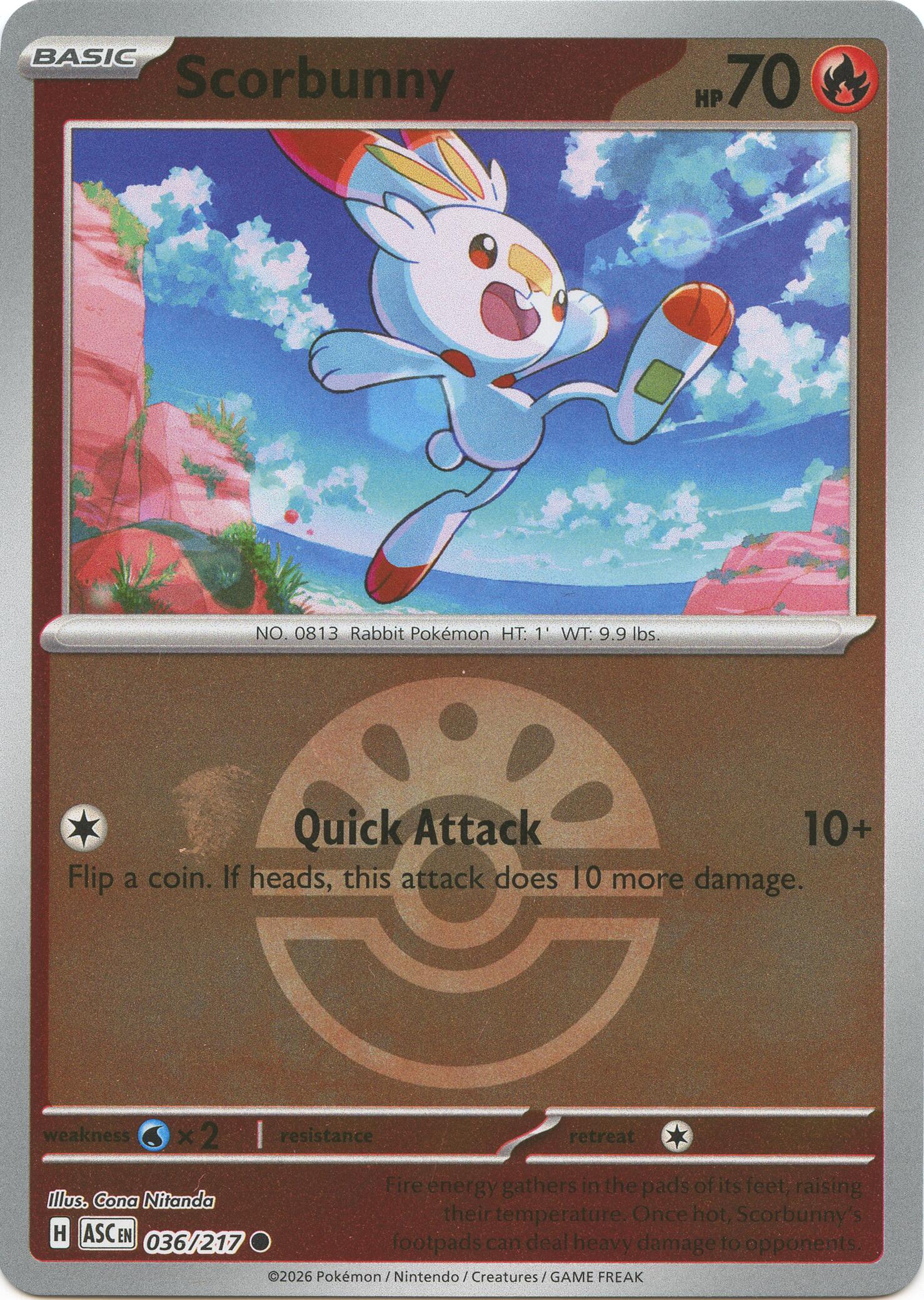 Scorbunny (036/217) (Friend Ball) [Mega Evolution: Ascended Heroes] | Exor Games New Glasgow
