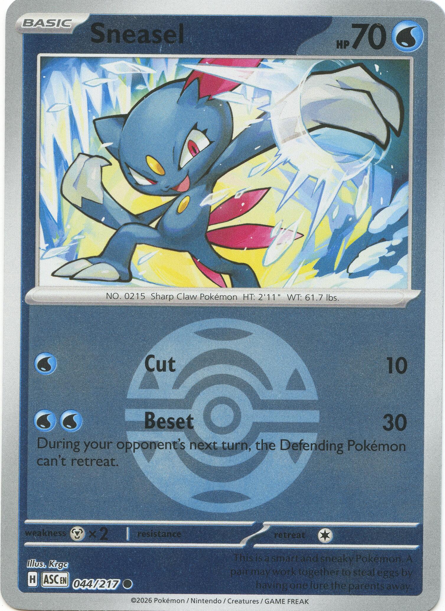 Sneasel (044/217) (Dusk Ball) [Mega Evolution: Ascended Heroes] | Exor Games New Glasgow