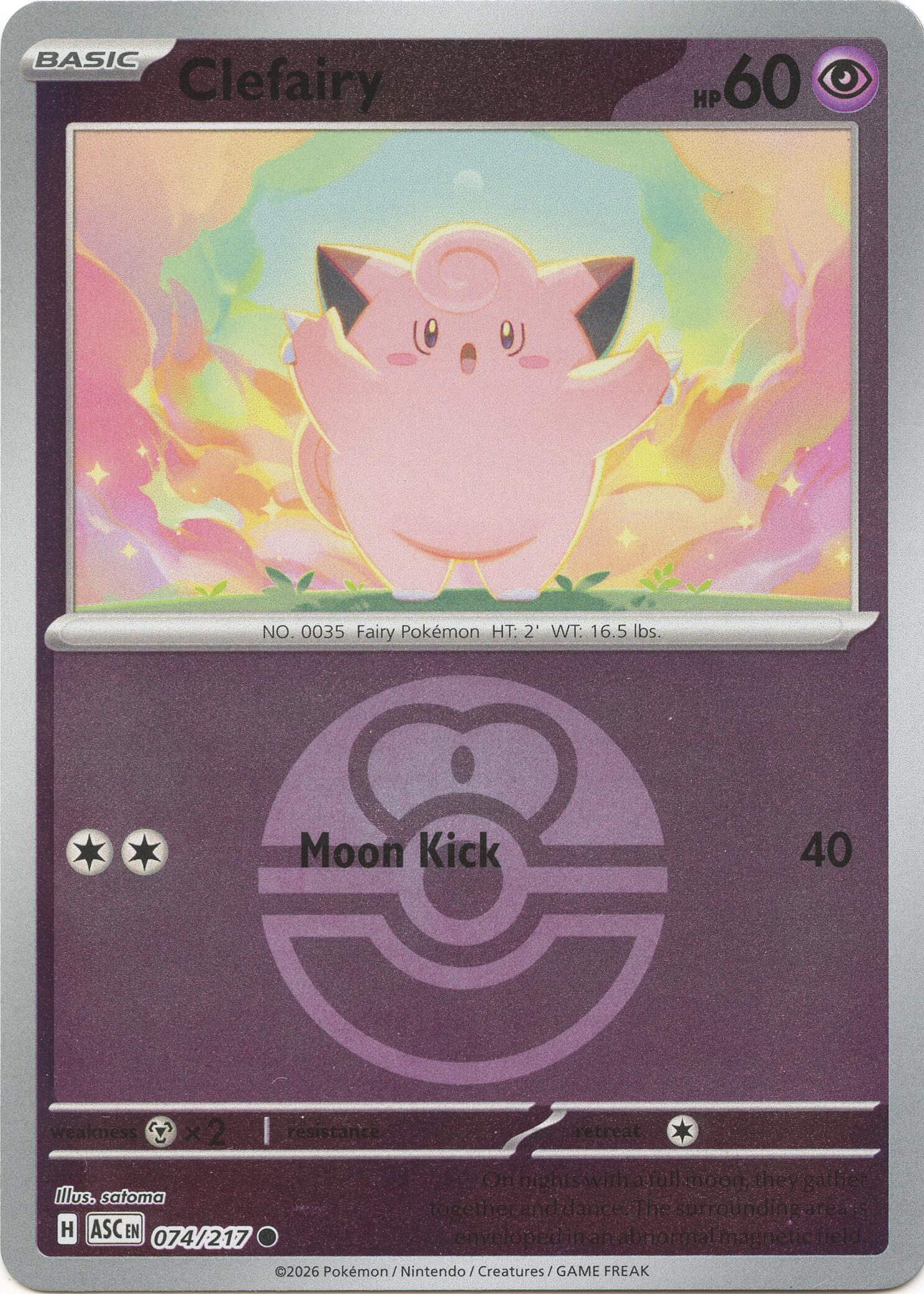 Clefairy (074/217) (Love Ball) [Mega Evolution: Ascended Heroes] | Exor Games New Glasgow