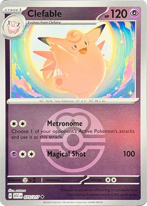 Clefable (075/217) (Love Ball) [Mega Evolution: Ascended Heroes] | Exor Games New Glasgow