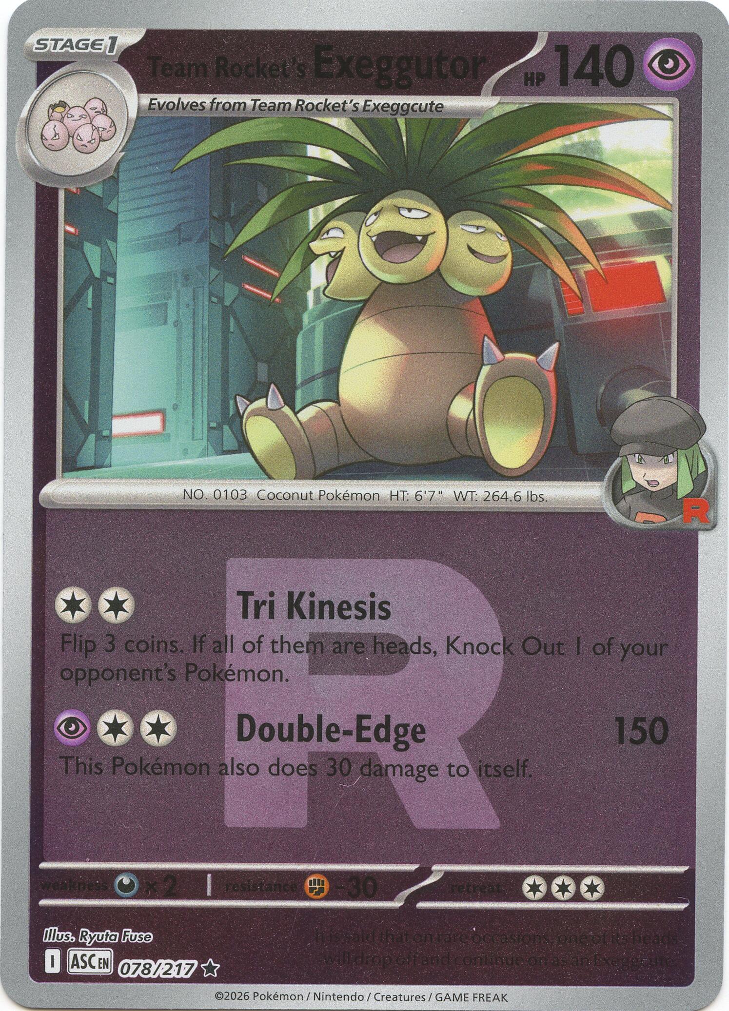 Team Rocket's Exeggutor (078/217) (Team Rocket) [Mega Evolution: Ascended Heroes] | Exor Games New Glasgow