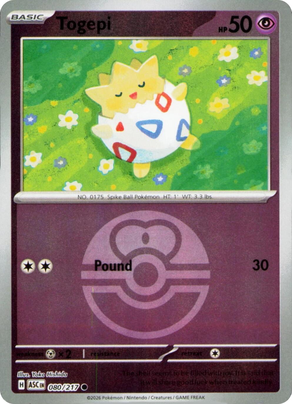 Togepi (080/217) (Love Ball) [Mega Evolution: Ascended Heroes] | Exor Games New Glasgow