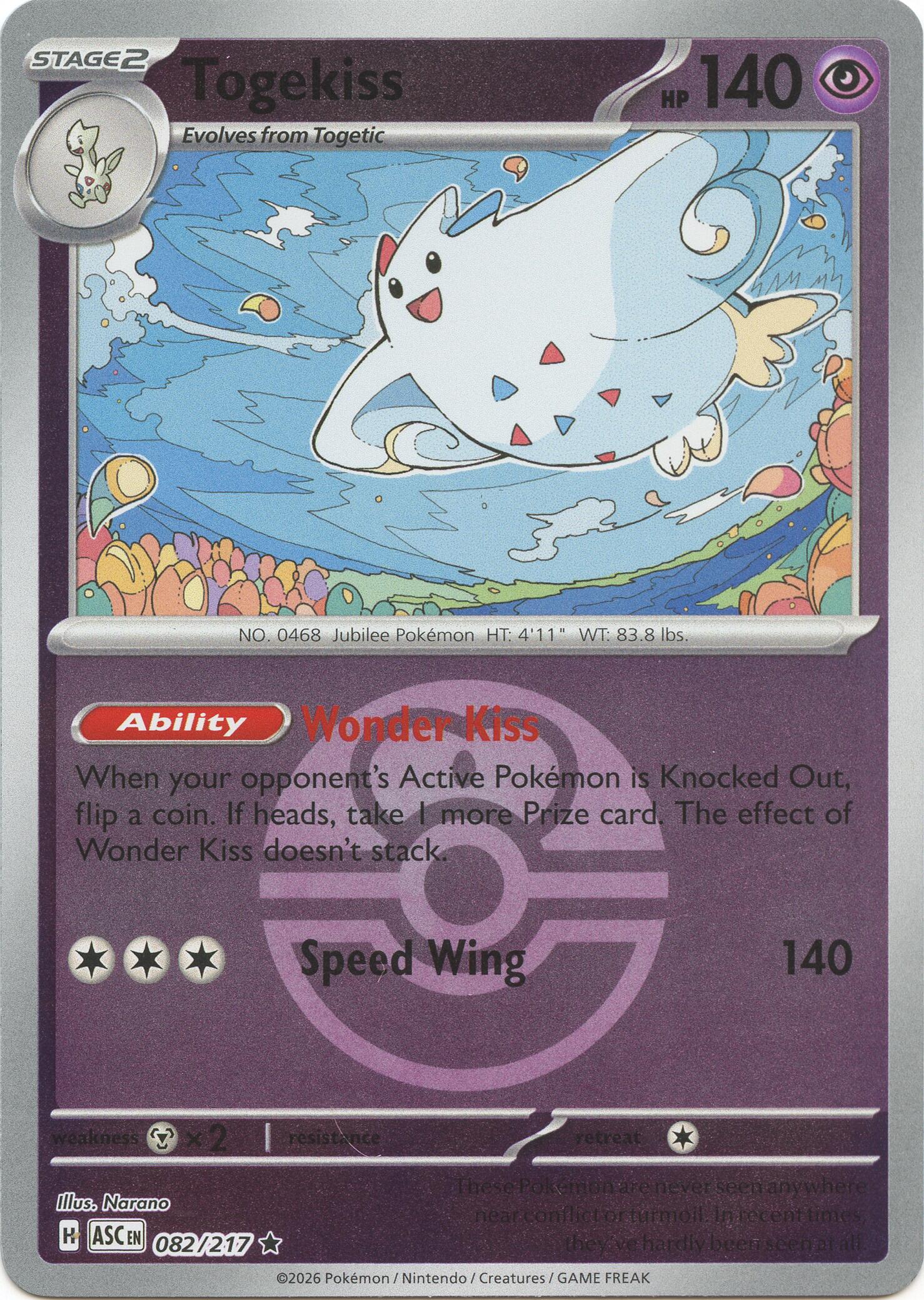 Togekiss (082/217) (Love Ball) [Mega Evolution: Ascended Heroes] | Exor Games New Glasgow
