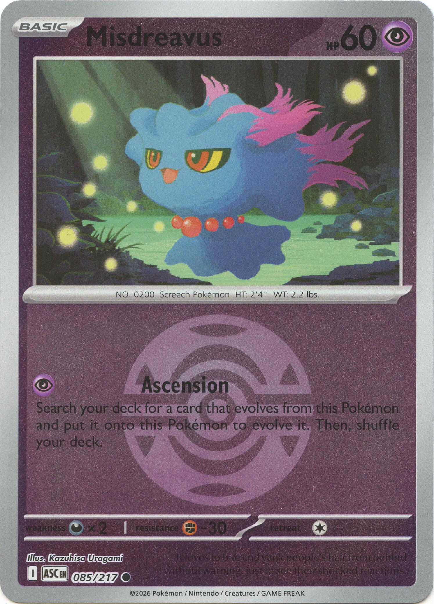 Misdreavus (085/217) (Dusk Ball) [Mega Evolution: Ascended Heroes] | Exor Games New Glasgow