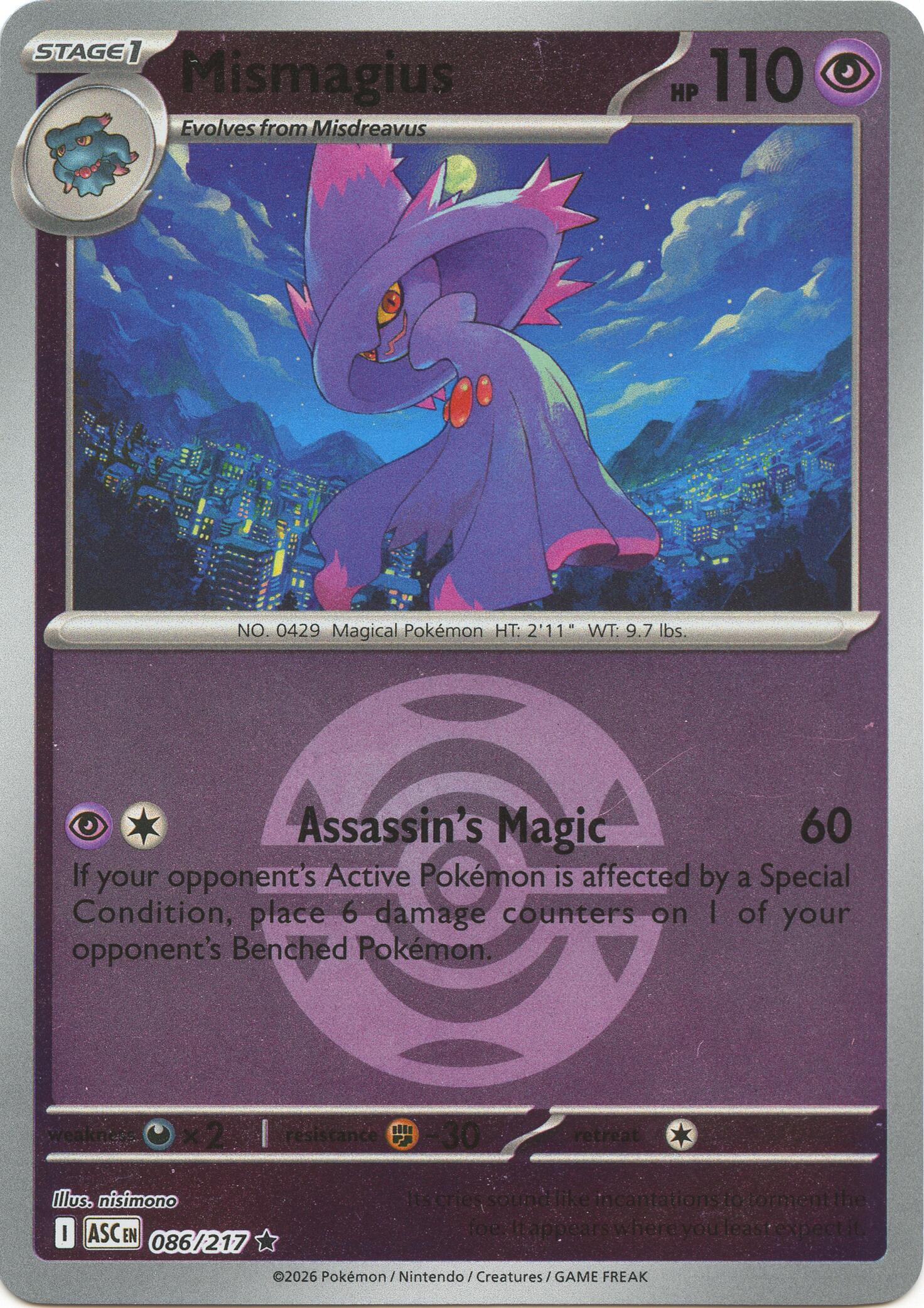 Mismagius (086/217) (Dusk Ball) [Mega Evolution: Ascended Heroes] | Exor Games New Glasgow