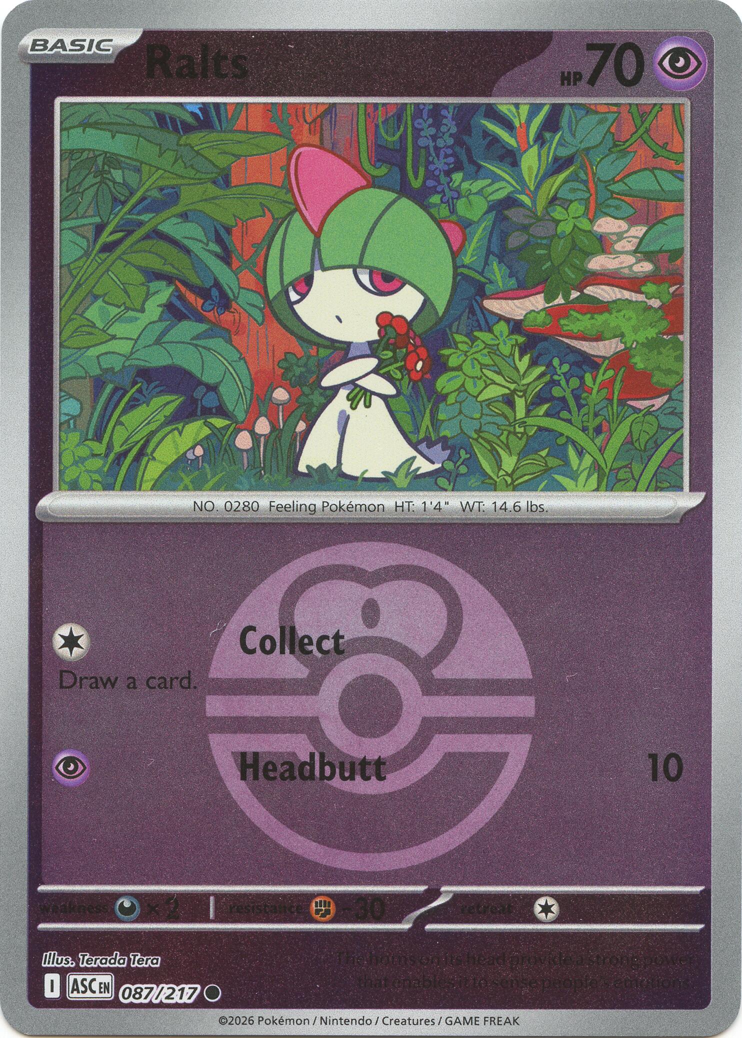 Ralts (087/217) (Love Ball) [Mega Evolution: Ascended Heroes] | Exor Games New Glasgow