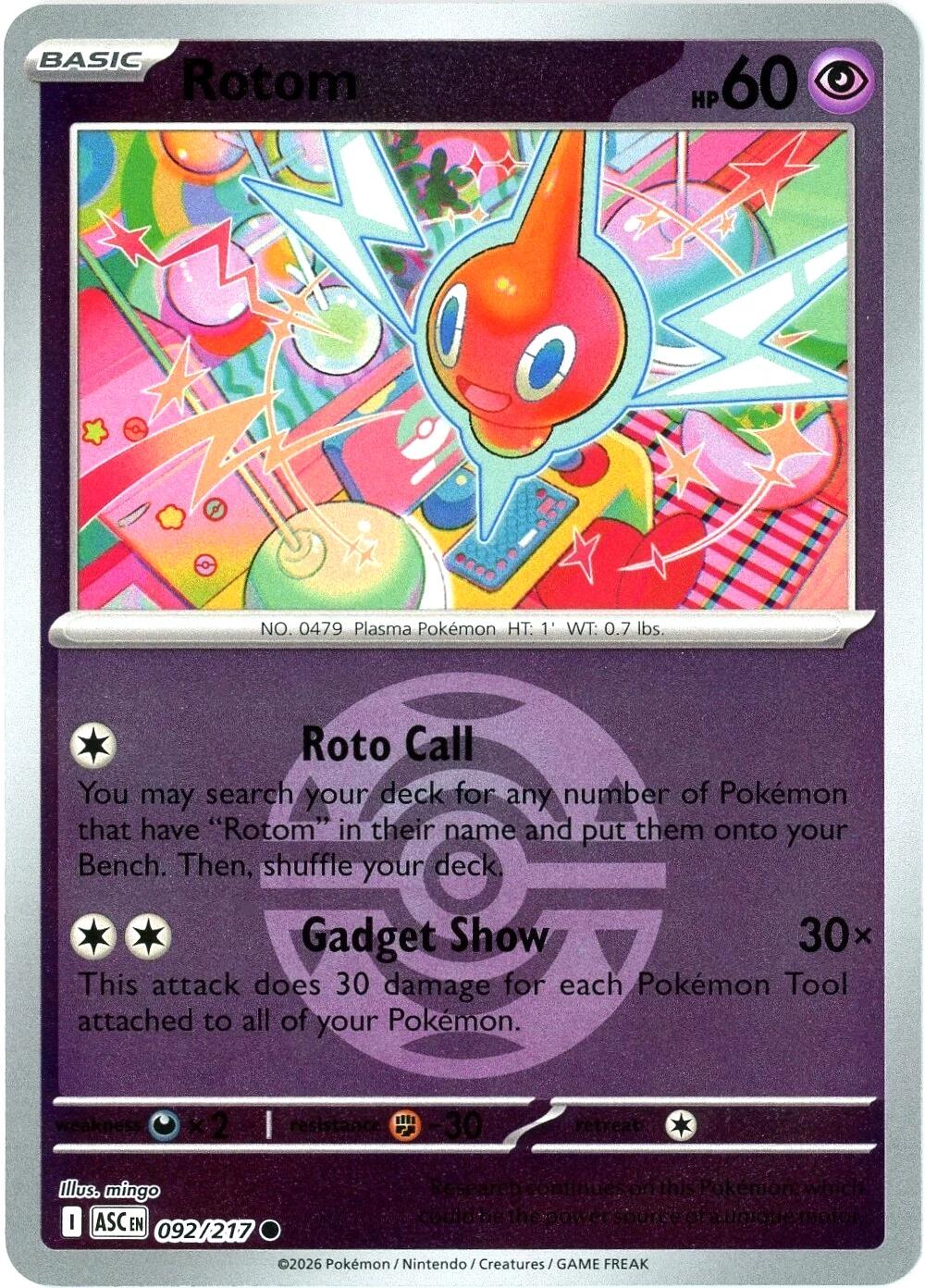Rotom (092/217) (Dusk Ball) [Mega Evolution: Ascended Heroes] | Exor Games New Glasgow