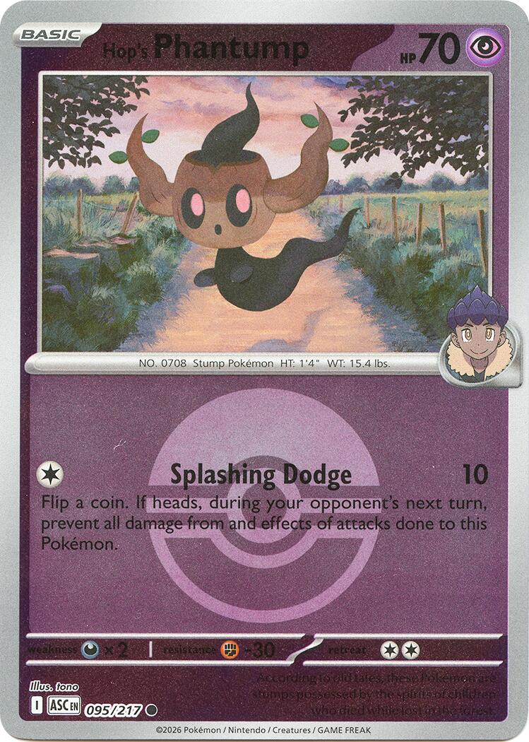 Hop's Phantump (095/217) (Poke Ball) [Mega Evolution: Ascended Heroes] | Exor Games New Glasgow