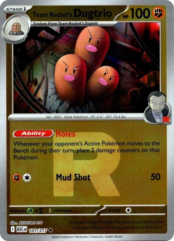 Team Rocket's Dugtrio (101/217) (Team Rocket) [Mega Evolution: Ascended Heroes] | Exor Games New Glasgow