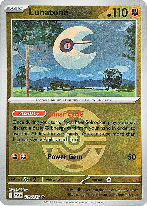 Lunatone (105/217) (Dusk Ball) [Mega Evolution: Ascended Heroes] | Exor Games New Glasgow